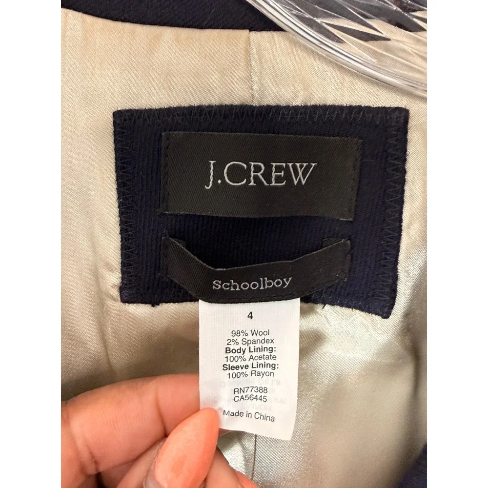 J.Crew‎ Original Wool Schoolboy Blazer Navy Blue Office Work Business Casual 4